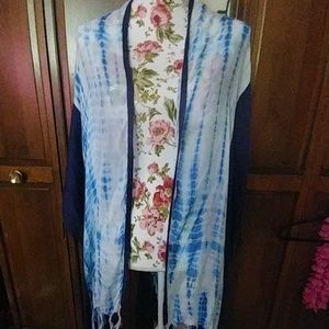 Blue tie dye cover up